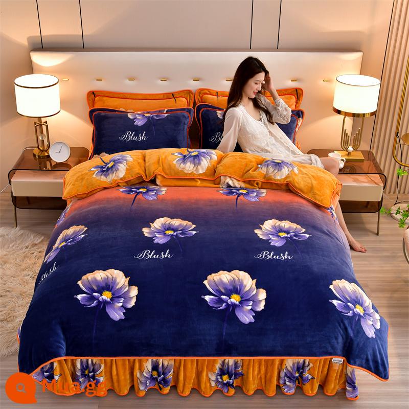 Nhung sữa vỏ chăn một mảnh mùa đông nhung nhung san hô đơn vỏ chăn 150x200x230 mùa đông 2022 mới - Thời gian tuyệt vời