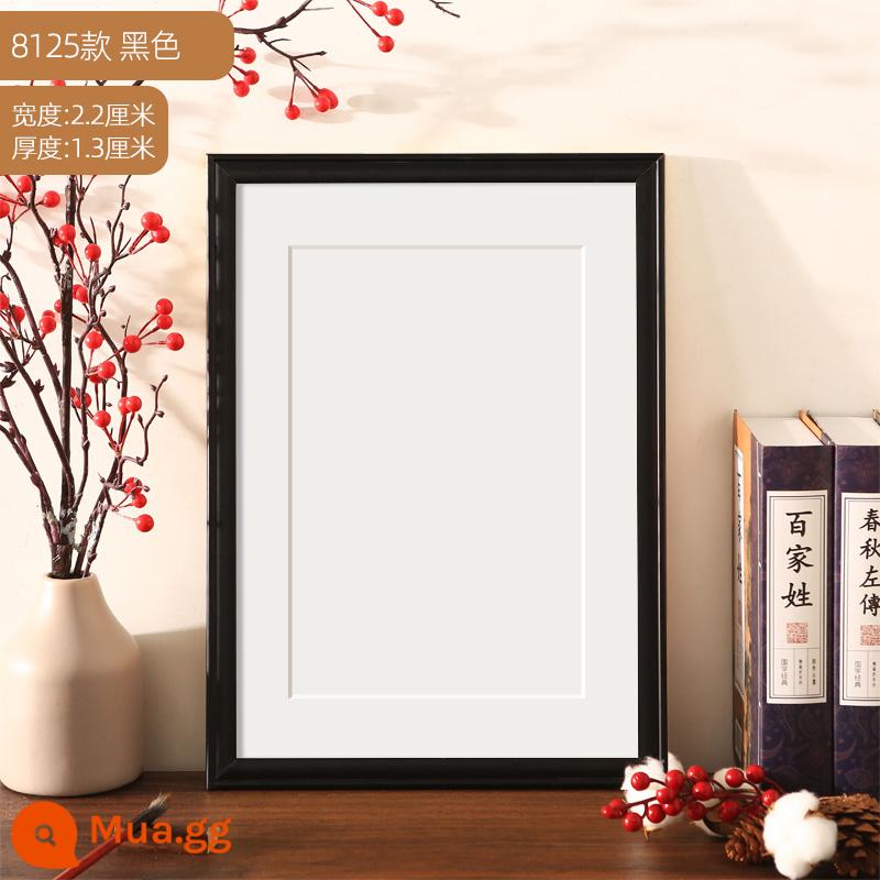 Khung tranh trống đóng khung khung ảnh thư pháp treo tường a4 bàn a3 bàn chải thư pháp và khung tranh 12 inch 7 khung tùy chỉnh tự làm - Black-8125 [Gửi bìa cứng khoan + bìa cứng không lỗ]