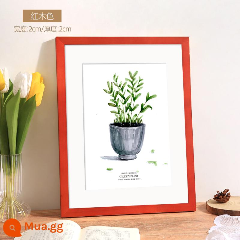 Khung ảnh gỗ gắn khung ảnh gỗ treo tường 4K mở 8k trẻ em A3 màu log 16 inch poster tùy chỉnh a4 màn hình - Gỗ hồng sắc