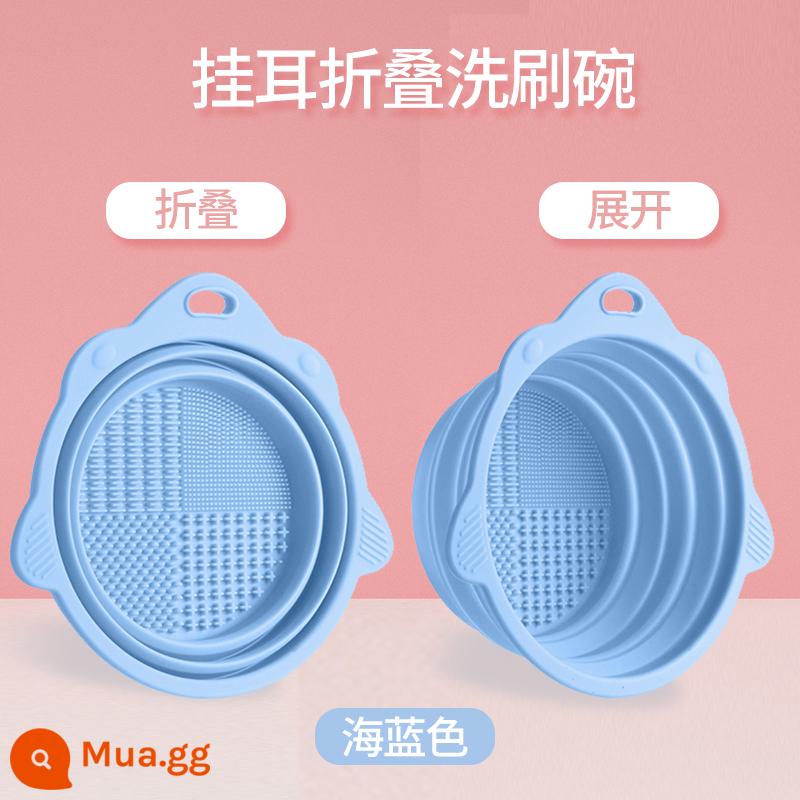 Chất làm sạch bông phấn Daiso của Nhật Bản bộ cọ trang điểm nước làm sạch trứng làm đẹp Daiso Dung dịch làm sạch bông phấn Daiso - Bát lau nhà màu xanh