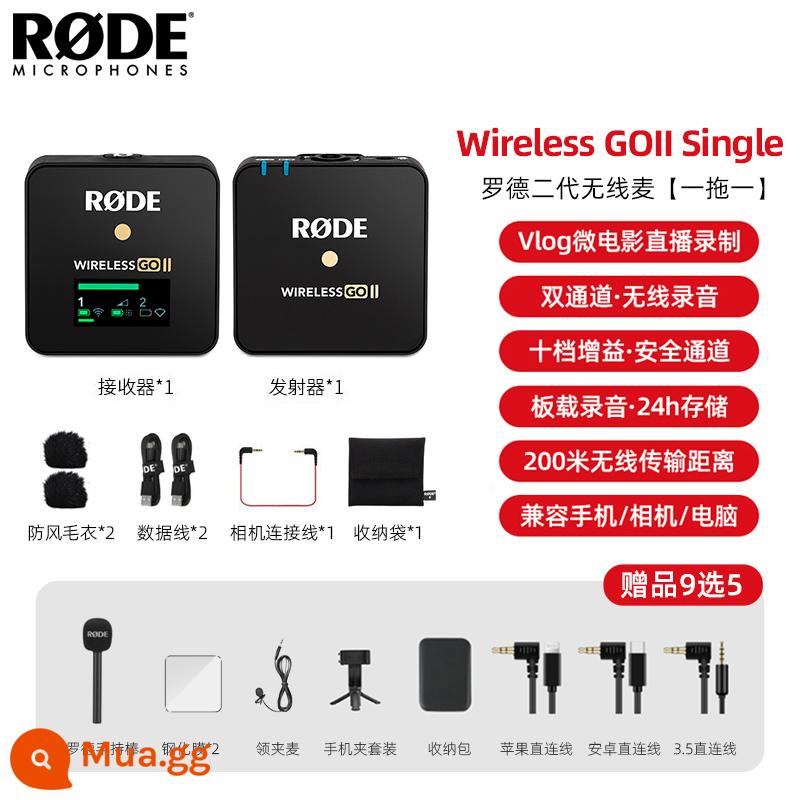 Rode Rode Wireless Go II Micrô Micrô Camera di động Điện thoại di động Radio Radio cổ áo con ong nhỏ - [Đài đơn] Wireless Go II Single (một-một)