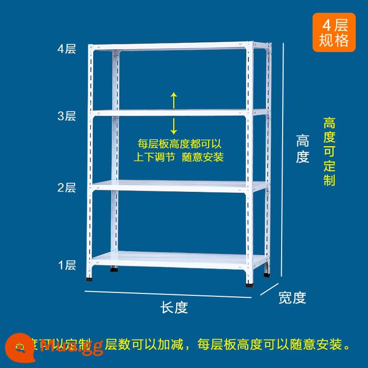 Kệ ba tầng khung sắt nhiều tầng sát trần kệ nhỏ bếp gia đình kệ nhỏ đơn giản - Chiều cao 120 bảng bốn lớp