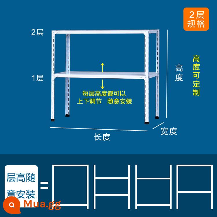 Kệ ba tầng khung sắt nhiều tầng sát trần kệ nhỏ bếp gia đình kệ nhỏ đơn giản - Tổng chiều cao 60 bảng hai lớp