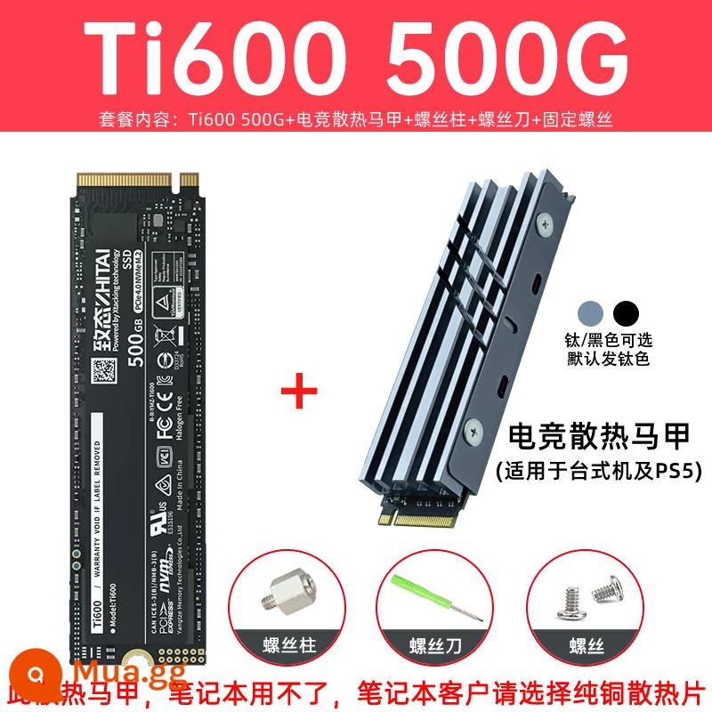 Ổ cứng thể rắn Zhidati tiplus7100 1T 2TB Zhidati tiplus5000 PCIe4.0 Lưu trữ sông Dương Tử M2 - [Máy tính để bàn] Ti600 500G [New 4.0] + Tặng tản nhiệt chơi game