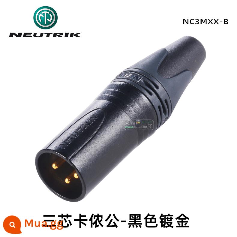 Miễn phí vận chuyển NEUTRIK Youquke ba lõi XLR Canon kẹp tóc nông nghiệp cắm mạ vàng NC3MXX nam và nữ NC3FXX-B - Đầu nối nam XLR mạ vàng đen NC3MXX-B