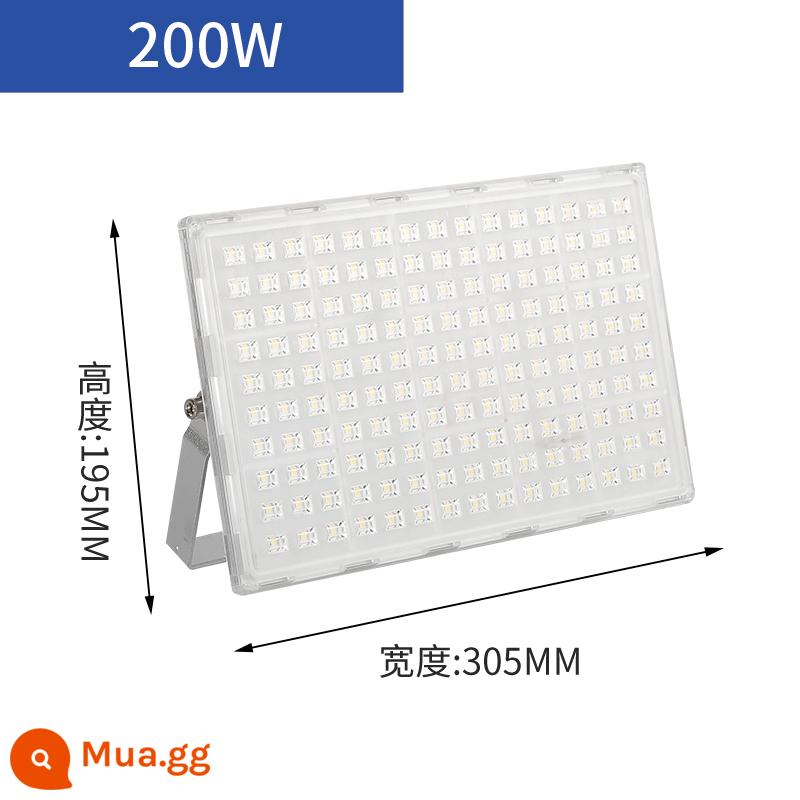 Đèn pha led chiếu sáng ngoài trời siêu sáng nhà xưởng xưởng chống nước bảng hiệu quảng cáo đèn rọi công trường đèn chiếu chân ngói - Đèn trắng đầy đủ 200 watt [Hạt đèn Philips] không thấm nước