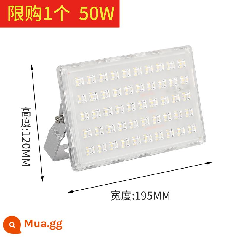 Đèn pha led chiếu sáng ngoài trời siêu sáng nhà xưởng xưởng chống nước bảng hiệu quảng cáo đèn rọi công trường đèn chiếu chân ngói - Ánh sáng trắng dương 50W [Dùng thử] Giới hạn một lần mua