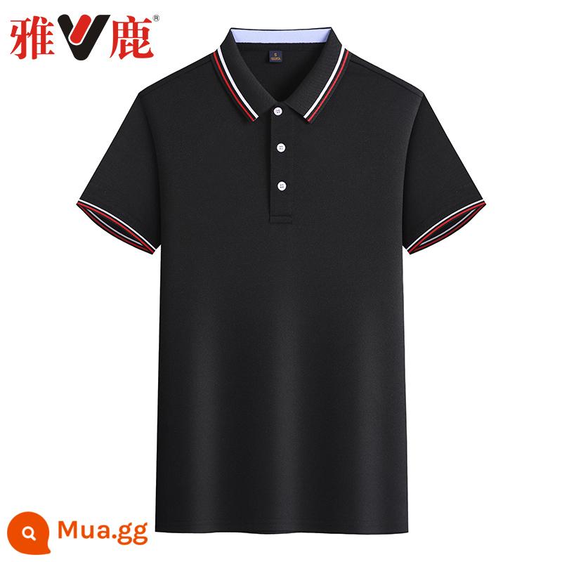 Áp Lục mùa hè áo thun ngắn tay xu hướng ve áo áo sơ mi POLO nam mỏng phần T-shirt quần áo - 22195 màu đen