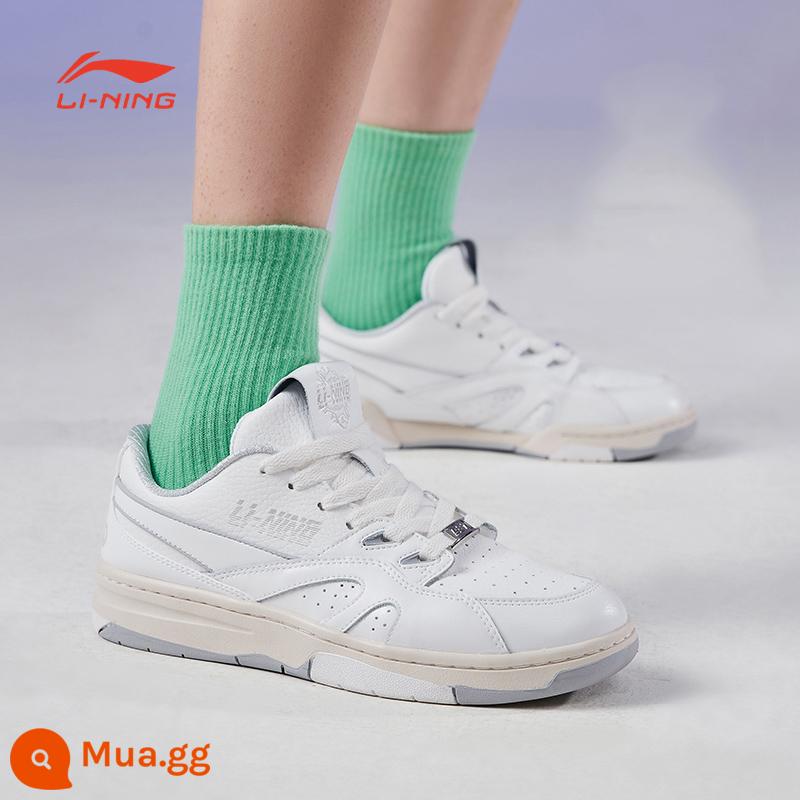 Dòng thời trang nữ Li Ning giày thể thao cổ thấp hấp thụ sốc nhẹ chịu mài mòn thoáng khí AZGS046 - AZGS046-1 màu trắng nhạt