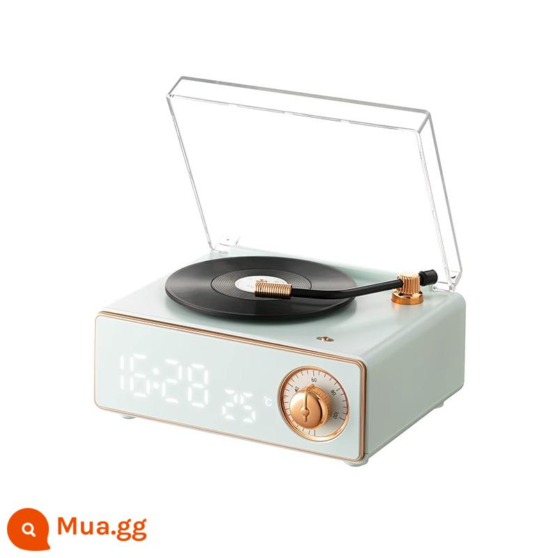 Báo động retro loa bluetooth loa không dây âm thanh nhỏ mini -heavy bass cao -trình ăn bản ghi vinyl chất lượng - Màu xanh nhạt [Hiệu ứng âm thanh vòm-HIFI âm thanh nổi 360°]