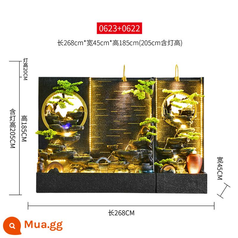 Nước rèm tường chảy nước phun nước Công ty Balcony Courtyard Rockery Landlord Phong cảnh phòng khách Trang trí phòng khách trang trí phong thủy trang trí - 0623+0622 Tường rèm nước Chiều dài 268 Chiều rộng 45 Chiều cao 205cm