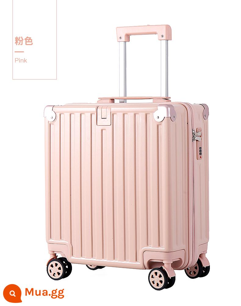 2023 Mới Vali Vali Nhỏ Nữ Đa Năng 18 Inch Mini Nội Trú Xe Đẩy Mật Khẩu Hộp Nam - Kiểu Dây Kéo 140 [Móc Trước + Góc Hợp Kim + Giá Để Cốc Phía Sau] - Hồng San Hô