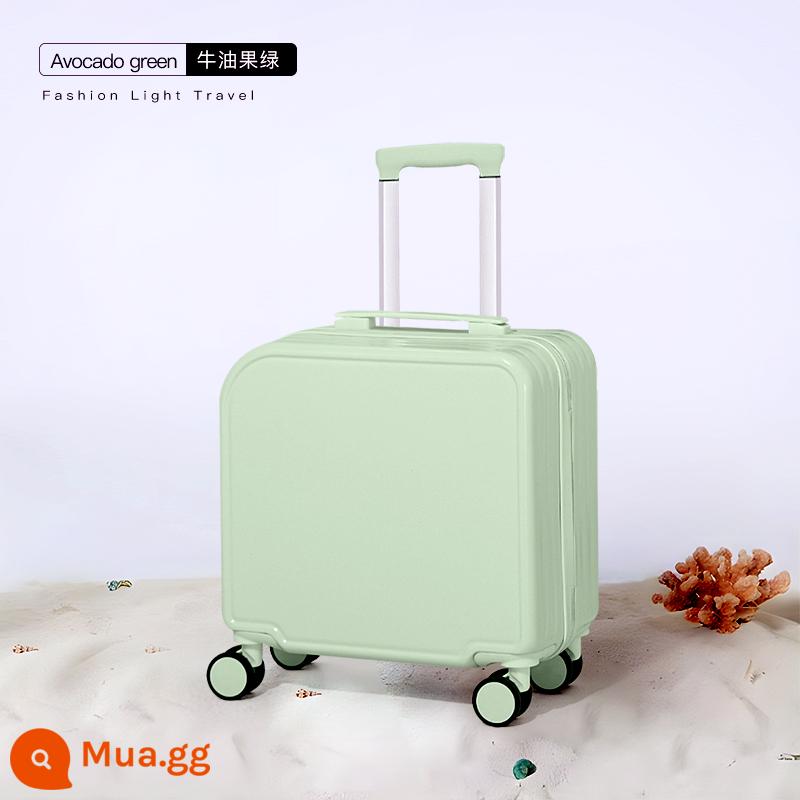 2023 Mới Vali Vali Nhỏ Nữ Đa Năng 18 Inch Mini Nội Trú Xe Đẩy Mật Khẩu Hộp Nam - 630 thiết kế cá tính kiểu khóa kéo góc tròn - xanh bơ