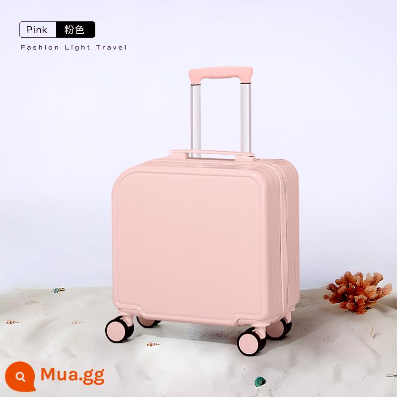 2023 Mới Vali Vali Nhỏ Nữ Đa Năng 18 Inch Mini Nội Trú Xe Đẩy Mật Khẩu Hộp Nam - 630 thiết kế cá tính kiểu khóa kéo góc tròn - hồng san hô