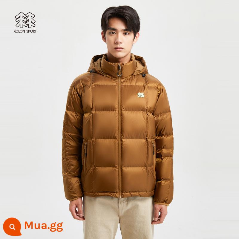 [Phong cách tương tự như Chen Kun] KOLON SPORT Kolon Áo khoác lông ngỗng lớn ngoài trời cho nam Áo khoác cỡ vừa chống thấm nước ngoài trời - CP màu nâu nhạt