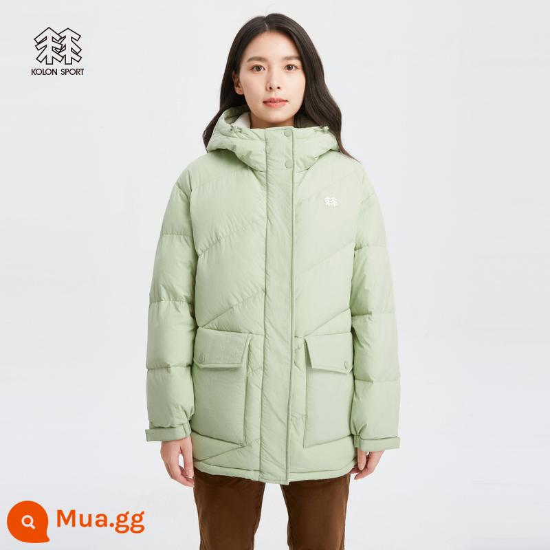 [Phong cách tương tự như Liu Shishi] KOLON SPORT Kolon down Áo khoác lông ngỗng dáng rộng không thấm nước ngoài trời dành cho nữ - ngọc lục bảo JA