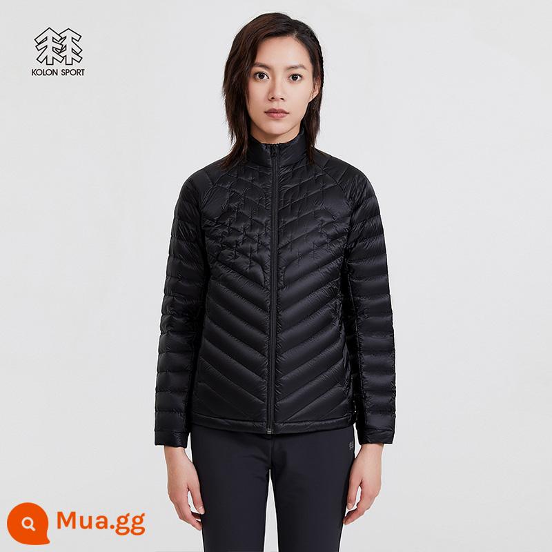 KOLONSPORT Kolon áo khoác xuống lông ngỗng lớn của phụ nữ áo khoác nhẹ giữ ấm áo khoác lông ngỗng chống gió và chống thấm nước - BL đen