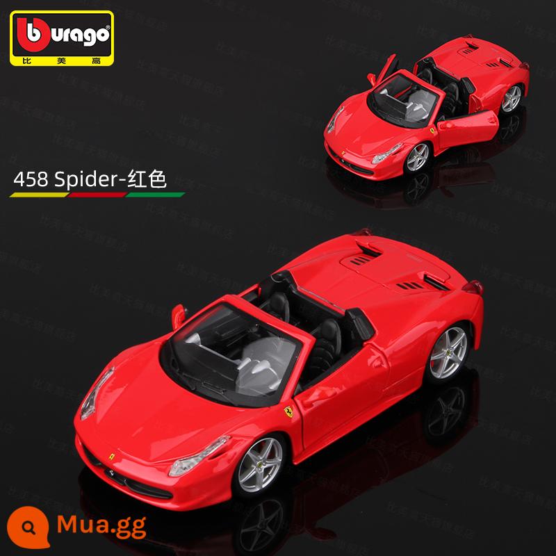 Bimeigao Tỉ Lệ 1:24 Ferrari Mới Phối Màu SF90 Xe Thể Thao Mô Hình Mô Phỏng Hợp Kim Đồ Chơi Bé Trai Bộ Sưu Tập Quà Tặng - 1:24 Ferrari 458 Spider-Đỏ