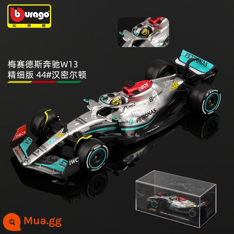 Bimeigao Tỉ Lệ 1:43 Mercedes 2022 Mô Hình Xe Đua Công Thức F1 W13 Mô Hình Xe Hợp Kim Mô Hình Hamilton - Mercedes-Benz F1 W13 #44 Hamilton-Phiên Bản Phủ Bụi 2022