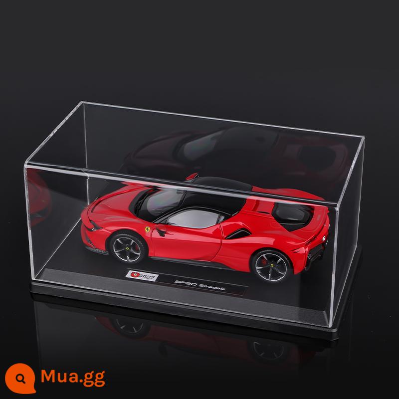 Bimeigao Tỉ Lệ 1:24 Ferrari Mới Phối Màu SF90 Xe Thể Thao Mô Hình Mô Phỏng Hợp Kim Đồ Chơi Bé Trai Bộ Sưu Tập Quà Tặng - 1:24 Ferrari SF90 màu đỏ + tấm che bụi trong suốt