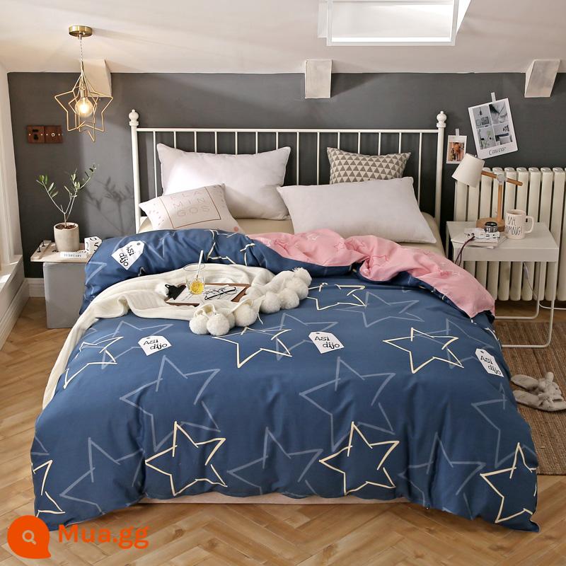 Vỏ chăn đơn mảnh bông nguyên chất 100 cotton ký túc xá vỏ chăn đơn 150x200 mùa đông dày chăn đơn sinh viên đơn nam - Shining Star丨Bông nguyên chất tốt cho sức khỏe hơn