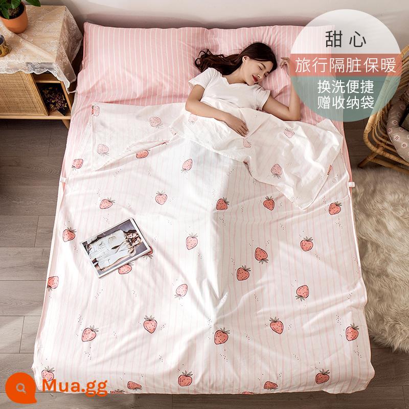 Cotton Khách Sạn Túi Ngủ Bẩn Trưởng Thành Đi Công Tác Đôi Du Lịch Hiện Vật Khách Sạn Cotton Tấm Vỏ Chăn Di Động - Người yêu | Tặng túi đựng đồ cùng kiểu dáng