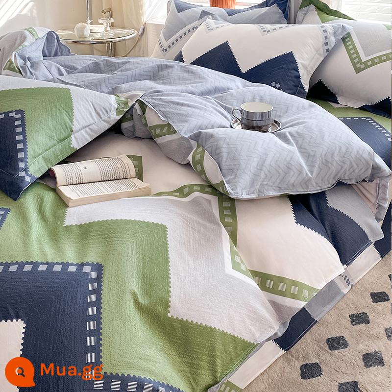 Vỏ chăn đơn mảnh bông nguyên chất 100 cotton ký túc xá vỏ chăn đơn 150x200 mùa đông dày chăn đơn sinh viên đơn nam - Qiushui Yiren丨Bông nguyên chất tốt cho sức khỏe hơn