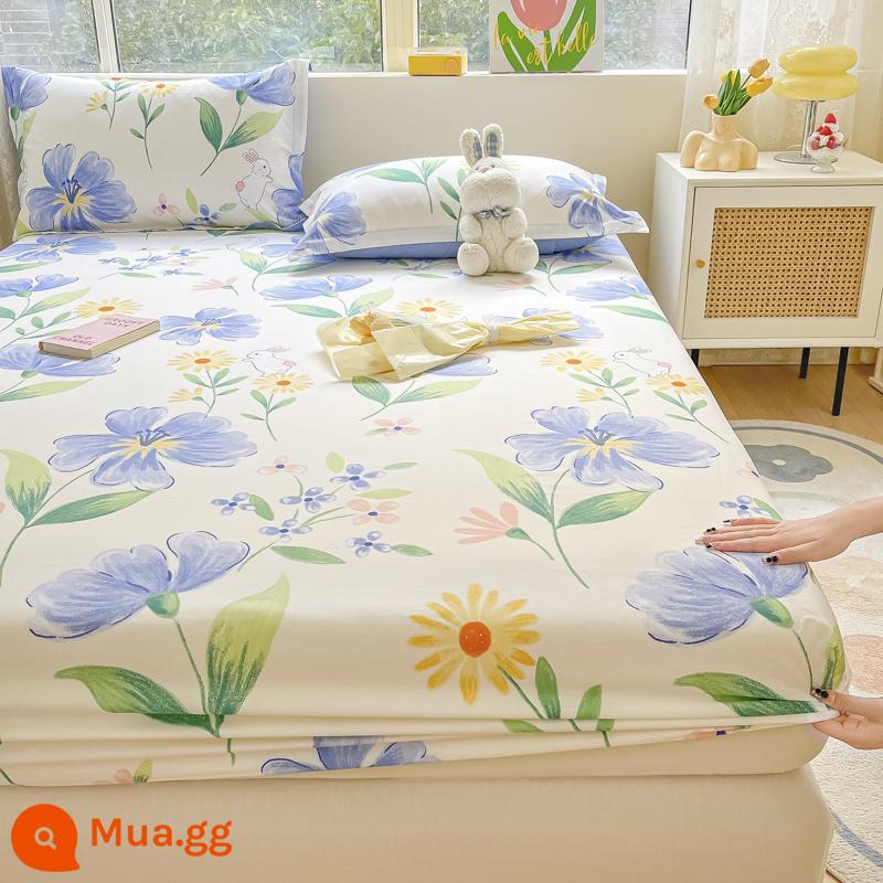 2023 cotton mới được trang bị ga trải giường một mảnh chống trượt 100 bộ ga trải giường bằng cotton nguyên chất cho trẻ em bao gồm tấm bảo vệ - yêu