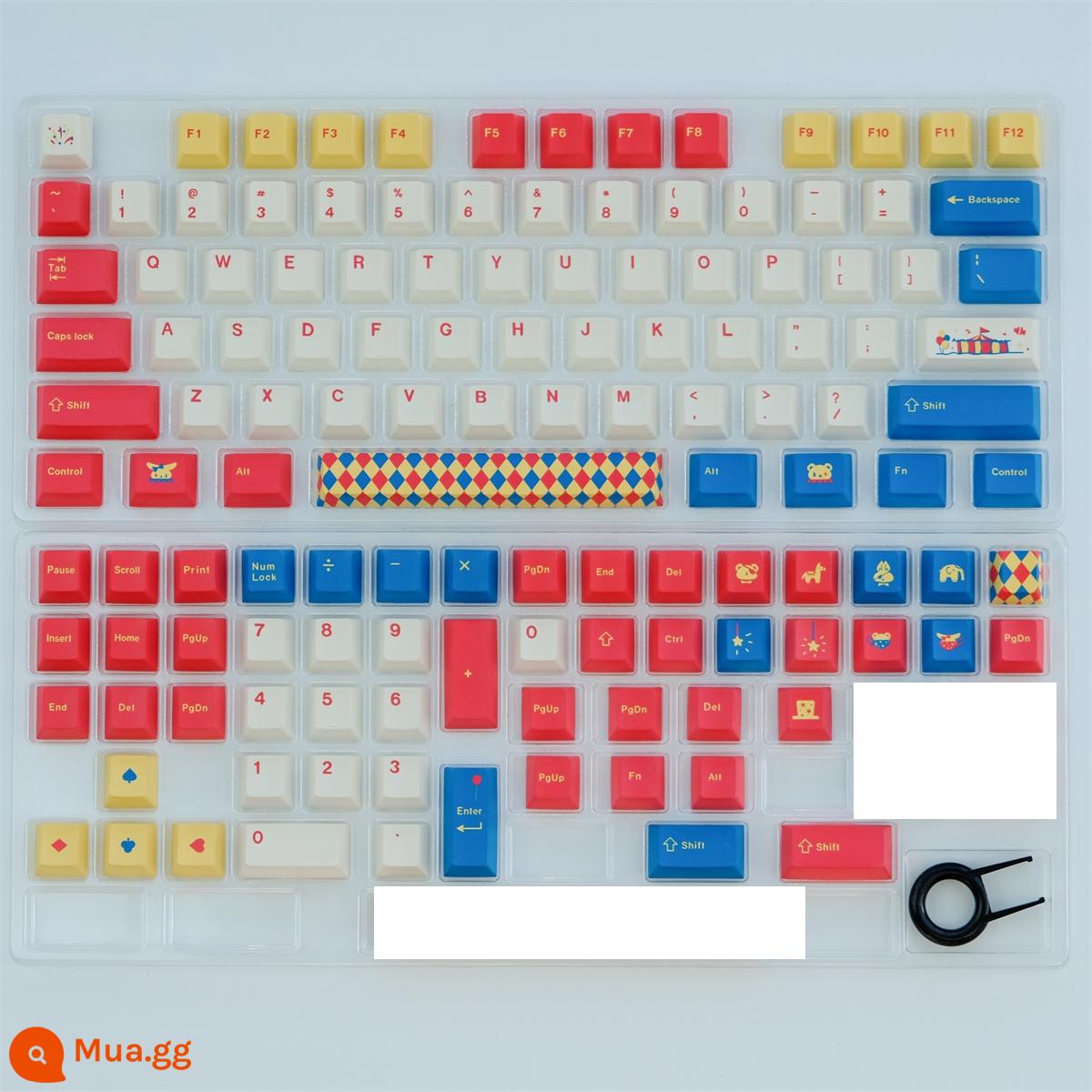 GMK lễ hội xiếc keycap 134 phím PBT chiều cao ban đầu thăng hoa bàn phím cơ keycap tùy biến - Cách sắp xếp 129 phím màu đỏ