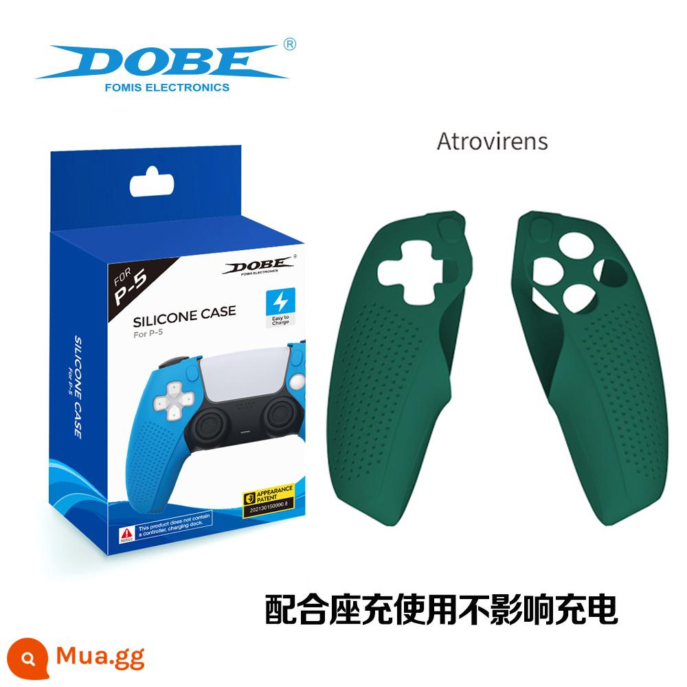 Bao silicon bảo vệ tay cầm PS5 chính hãng Bao silicon bảo vệ tay cầm PS5 Bao bảo vệ tay cầm chơi game PS5 Vỏ mềm chống trượt - Bao gồm nắp góc bộ điều khiển PS5 chính hãng DOBE màu xanh lá cây, bao gồm nắp rocker mềm bằng silicon