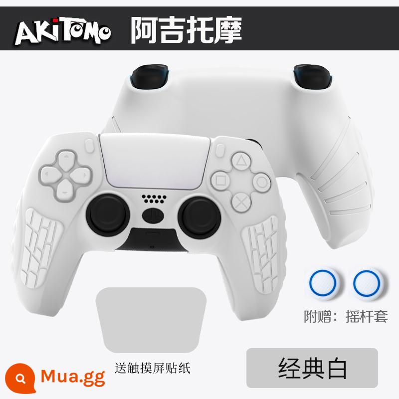 Bao silicon bảo vệ tay cầm PS5 chính hãng Bao silicon bảo vệ tay cầm PS5 Bao bảo vệ tay cầm chơi game PS5 Vỏ mềm chống trượt - Ajitomo chính hãng PS5 thế hệ thứ 2 vỏ bọc tay cầm màu trắng có nhãn dán và tặng kèm cần điều khiển