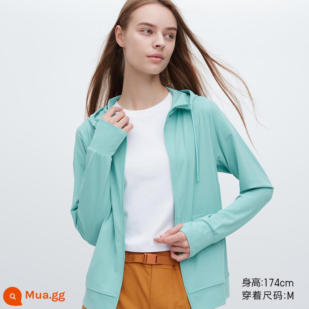 Áo chống nắng Uniqlo nữ AIRism cardigan chống tia UV thoáng khí tạo cảm giác mát mẻ 456261 - 52 bong bóng màu xanh