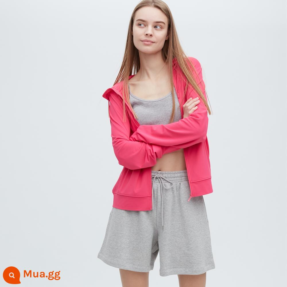 Áo chống nắng Uniqlo nữ AIRism cardigan chống tia UV thoáng khí tạo cảm giác mát mẻ 456261 - 12 bột dâu tây