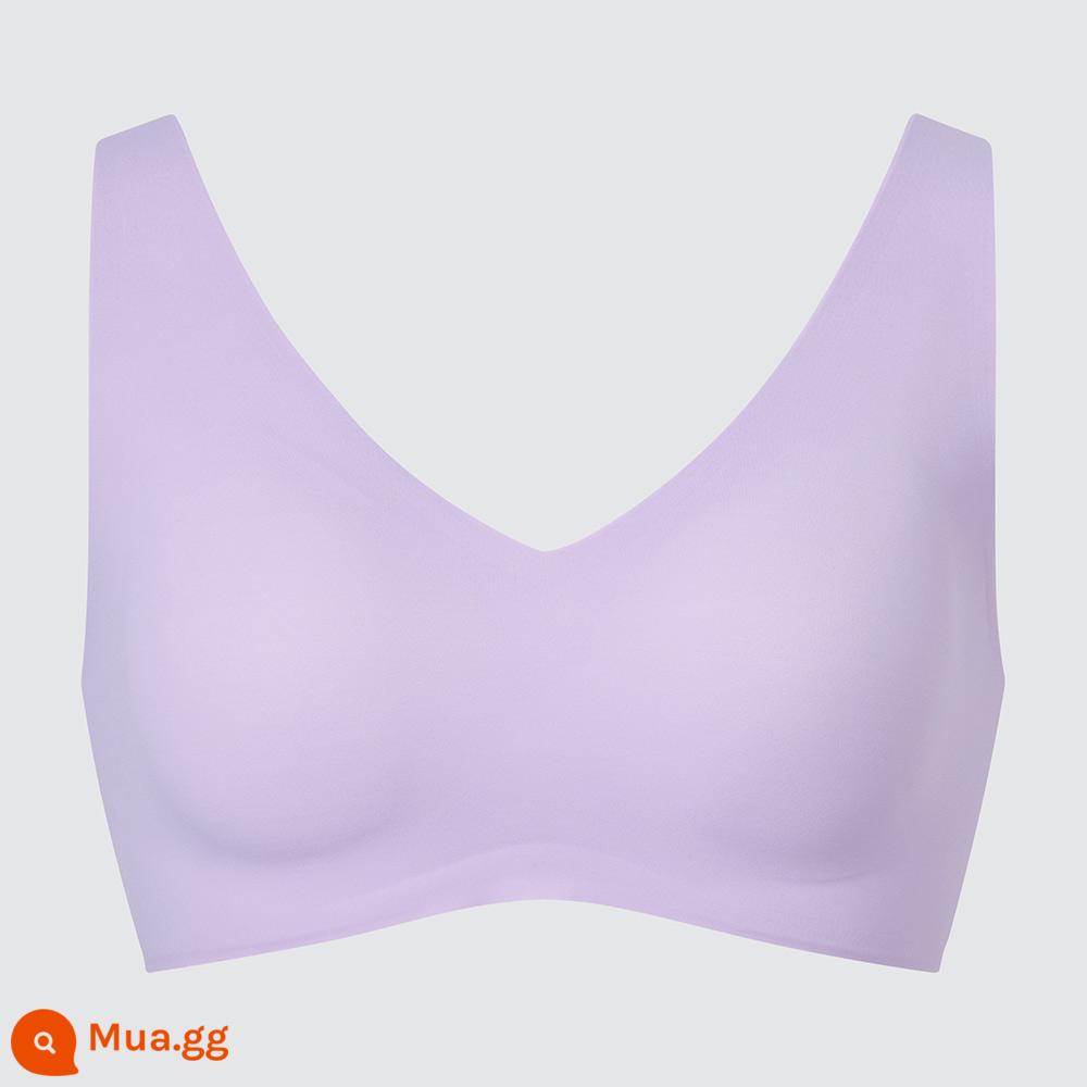 Uniqlo light oxy Bra nữ AIRism không gọng thép phần mỏng mềm mại hỗ trợ cúp cố định 460105/455206 - 455206/72 Hoàng Hôn Núi Tím