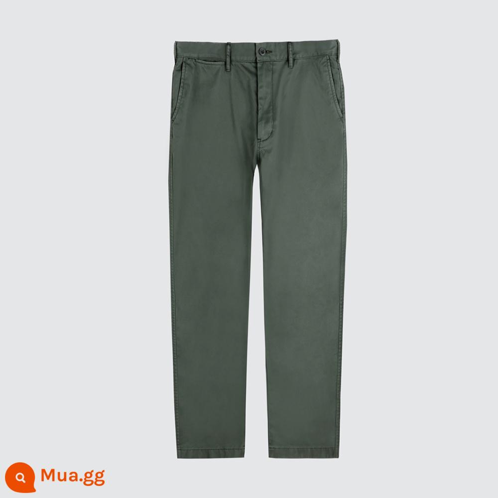 Quần dài vải cotton xếp ly nam/nữ Uniqlo (quần thường ngày mới) 459696 - 56 ô liu