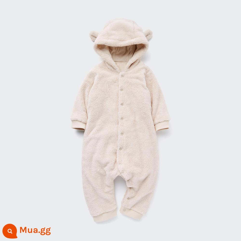 Uniqlo Baby Sơ Sinh Sang Trọng Cực Lông Cừu Bộ Đồ Một Mảnh Lông Cừu 460809/451734 - 460809/30 màu be nhạt