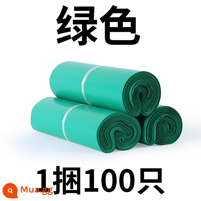 Túi chuyển phát nhanh bán buôn bao bì chống thấm nước Taobao bao bì thậm chí túi cuộn bao bì quần áo túi nhựa dày miễn phí vận chuyển màu trắng tùy chỉnh - Màu xanh lá