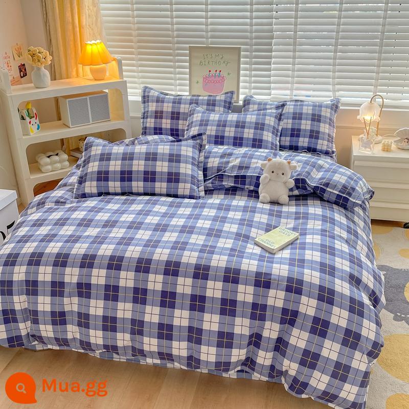 Vỏ chăn đơn mảnh cotton 100 ký túc xá sinh viên đơn 150x200x230 ga trải giường vỏ chăn 2 mảnh 220x240 - Peacock Blue Nhịp điệu-Xanh