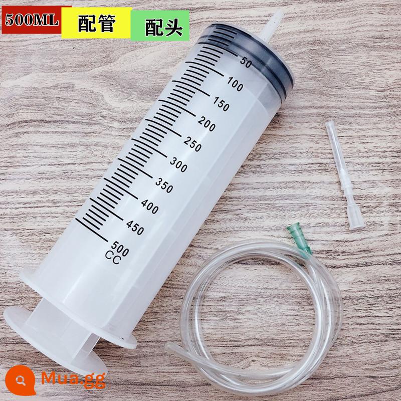 500 \ 20ml lớn nhựa dung tích lớn ống tiêm ống tiêm bơm dầu kim ống ăn thuốc xổ keo làm đầy thiết bị - 500ML + kim + ống 1 mét