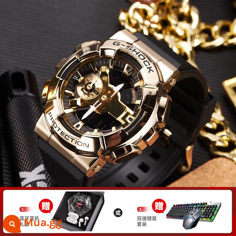 CasioCASIO đồng hồ nam ánh sáng kiên cường gshock boys cây sắt trang trại hàng không vũ trụ gỗ sồi gm2100 - 11. GM-110G-1A9PR tặng kèm hộp quà tặng tai nghe Bluetooth hoặc bộ bàn phím và chuột TPV