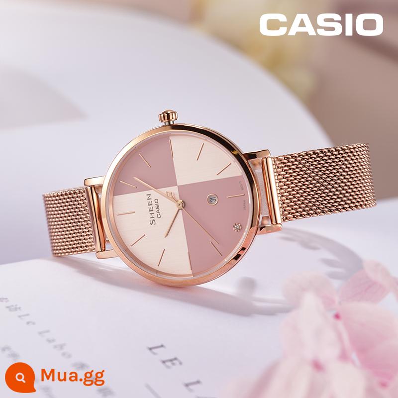 Đồng hồ CASIO nữ đơn giản cặp đôi công sở nhẹ sang trọng cặp đôi nơi làm việc SHE-4547PGM-4AUPR - 1.SHE-4547PGM-4AUPR