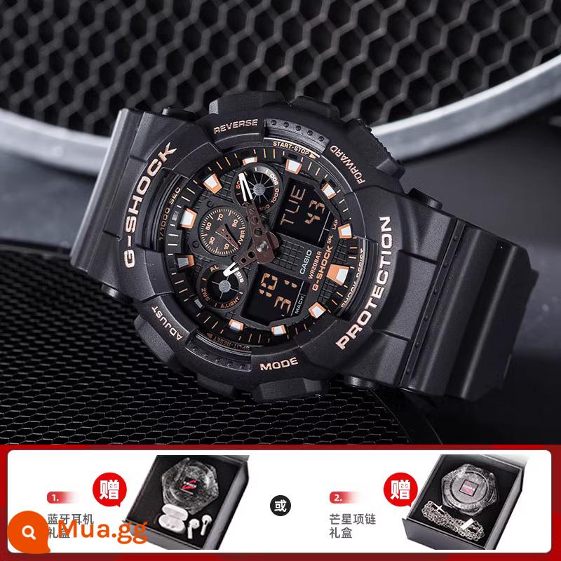 Đồng hồ CASIO nam gshock vàng đen Ngộ Không phiên bản giới hạn phi cơ đồng hồ thể thao đen chiến binh ga110 - 8. GA-100GBX-1A4PR tặng kèm hộp quà tai nghe Bluetooth hoặc hộp quà vòng cổ ngôi sao