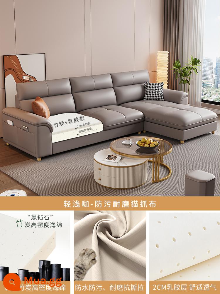 Sofa phòng khách 2023 căn hộ nhỏ mới công nghệ mèo xước vải đơn giản hiện đại ánh sáng sang trọng Bàn ghế thẳng 34 chỗ - Vải cào mèo cà phê nhẹ và nhẹ [kiểu cao su]