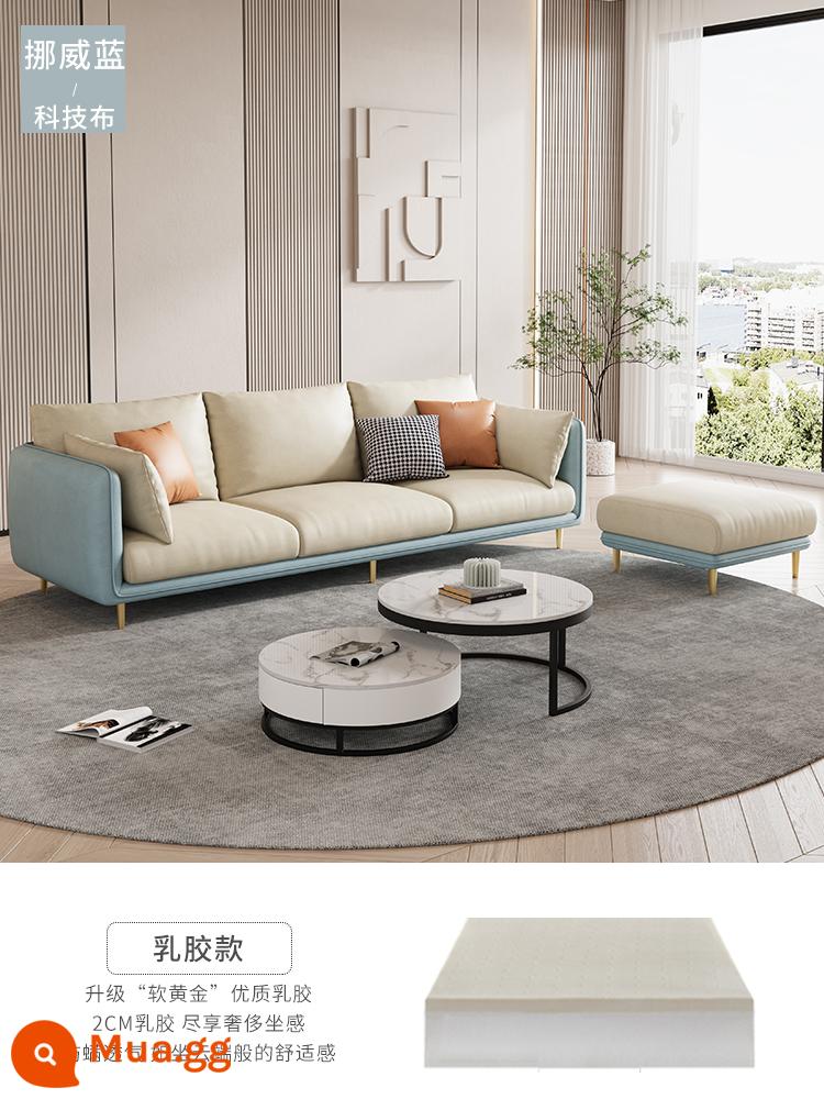 Hiện đại và đơn giản 2021 sofa vải phòng khách mới căn hộ nhỏ Phong cách Bắc Âu nhẹ nhàng sang trọng kết hợp nhà cho thuê - Vải kỹ thuật màu xanh Na Uy-[latex]