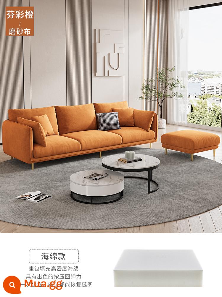 Hiện đại và đơn giản 2021 sofa vải phòng khách mới căn hộ nhỏ Phong cách Bắc Âu nhẹ nhàng sang trọng kết hợp nhà cho thuê - Fencai Orange Scrub-[Miếng bọt biển]