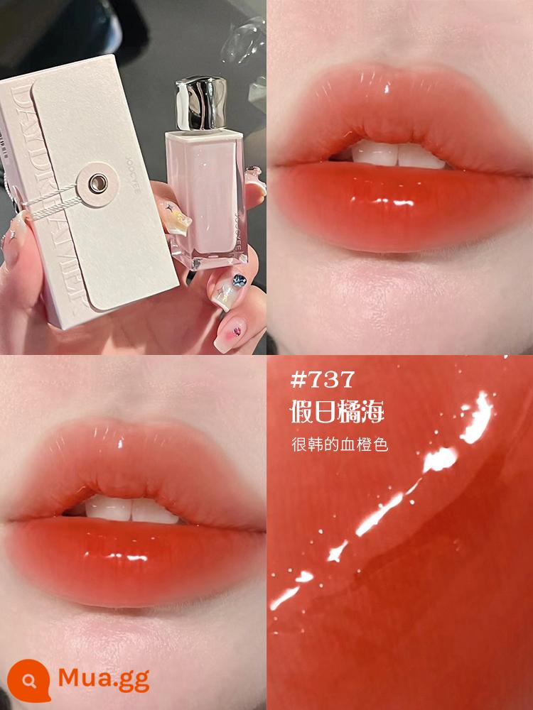 joocyee men lên men hổ phách jiaose son môi enzyme nhung mờ v05 vỏ màu nude nữ thu đông - Son Bóng Nước | 737 Holiday Orange Sea