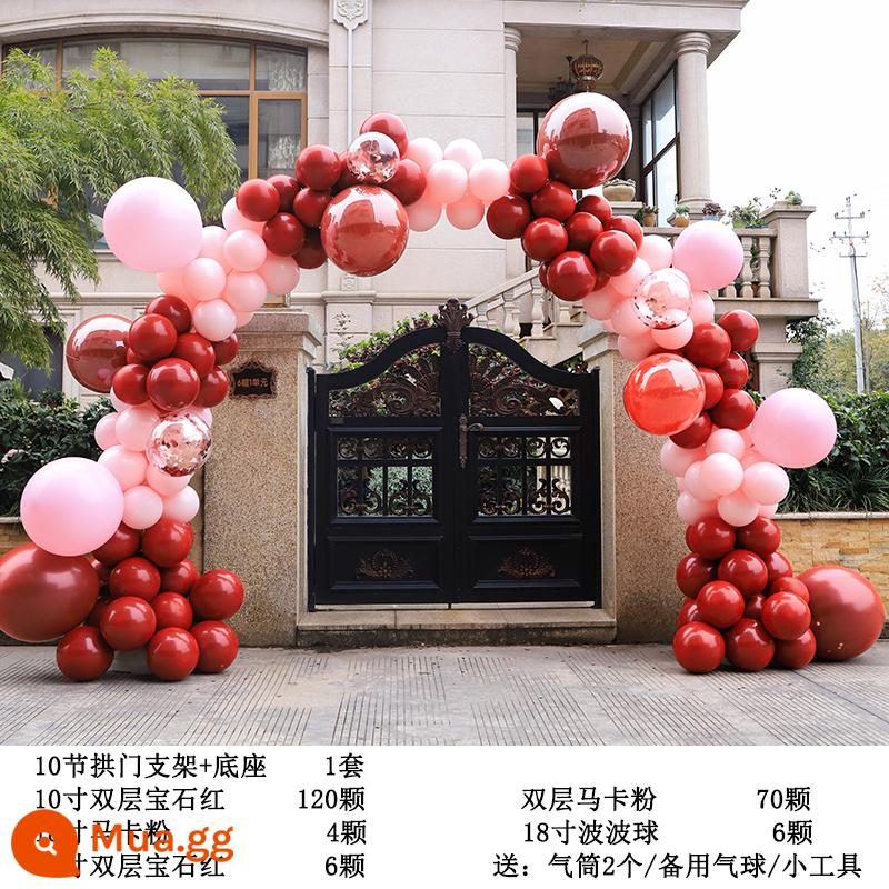 Balloon Arch Stent Trang trí đám cưới Cảnh đám cưới Bố cục Set Hotel Mở cửa sinh nhật Phòng cưới Chào mừng bạn - Nhẹ nhàng sang trọng vòm-Đỏ hồng 10 Lễ hội