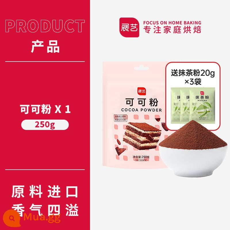 Zhanyi Bột ca cao Matcha Bột sô cô la Không có Bánh Tiramisu Bông tuyết Pha cà phê sắc nét Nước giải khát Đường đặc biệt Nguyên liệu làm bánh - Rất khuyến khích [Tặng 3 túi bột matcha] Bột ca cao 250g