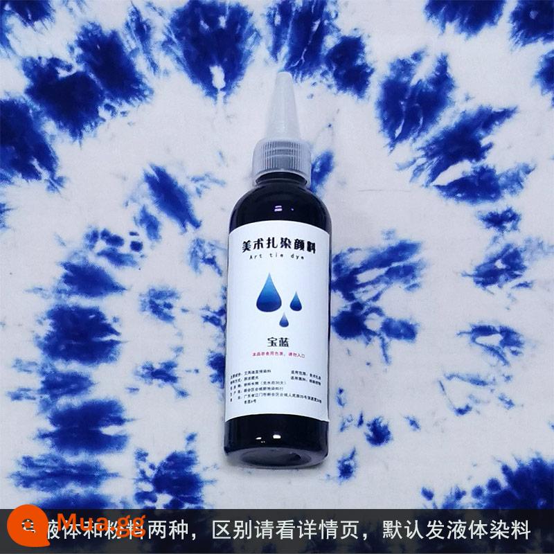 Thuốc nhuộm tie-dye sắc tố hoạt tính trực tiếp không nấu sắc nét miệng chai màu chàm tự làm thủ công không chứa formaldehyde bảo vệ môi trường không phai màu - Xanh sapphire (120ML/chai)