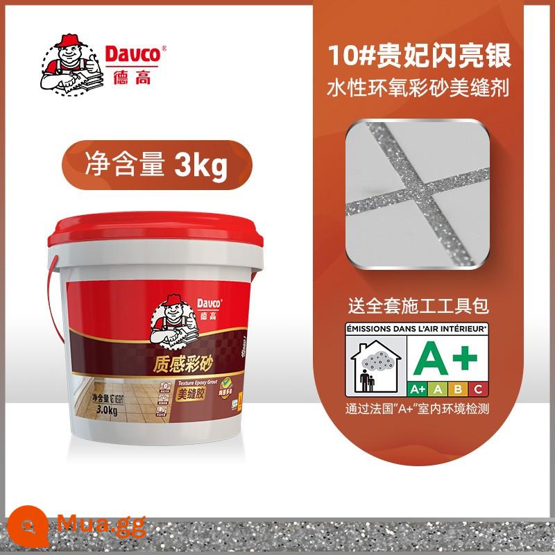 Degao epoxy gốc nước màu cát làm đẹp liên doanh đại lý gạch lát sàn gạch đặc biệt top 10 thương hiệu keo chống thấm mờ và chống nấm mốc - 10# phi tần bạc sáng bóng-3kg